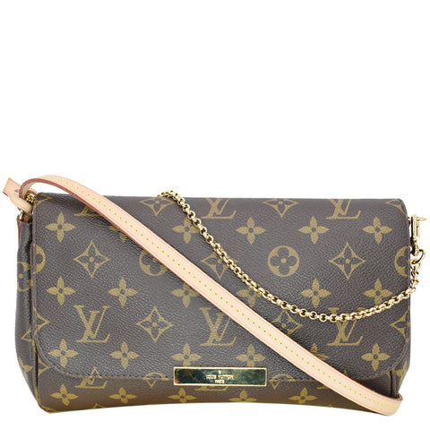 LOUIS VUITTON Favorite MM Monogram Canvas Crossbody Bag Brown