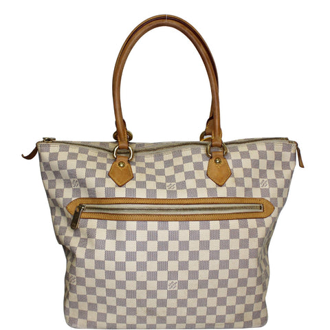 LOUIS VUITTON Saleya GM Damier Azur Shoulder Bag White