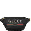 GUCCI Print Medium Leather Belt Waist Bum Bag Black 530412
