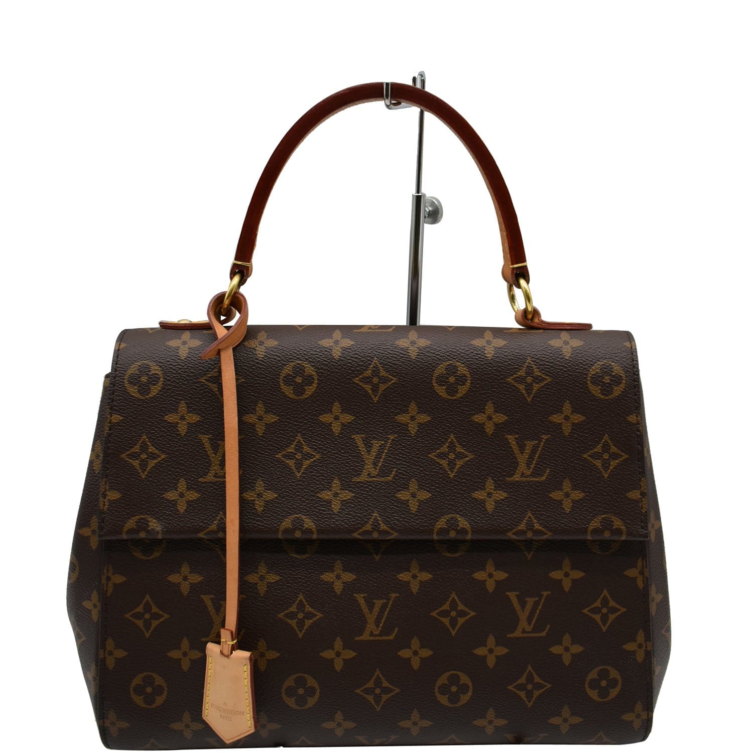 Louis Vuitton Cluny Mm Brown Monogram Canvas Shoulder Bag Leather