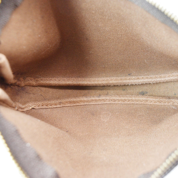 LOUIS VUITTON Mini Pochette Monogram Canvas Accessoires Pouch Brown
