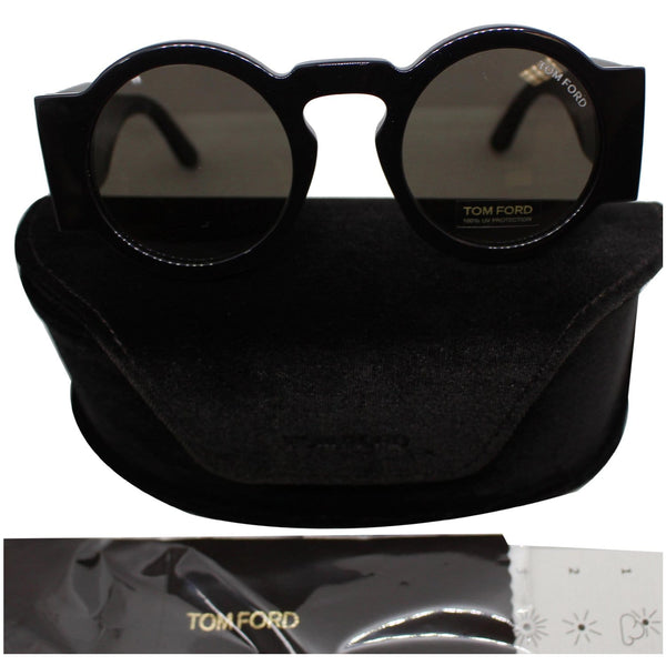 Tom Ford FT0603 01A 47 Tatiana Shiny Black Sunglasses Smoke Lens
