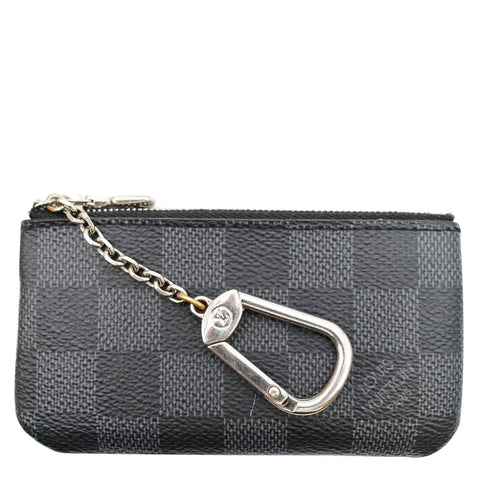 LOUIS VUITTON Pochette Key Cles Damier Graphite Coin Case Black - 15% OFF