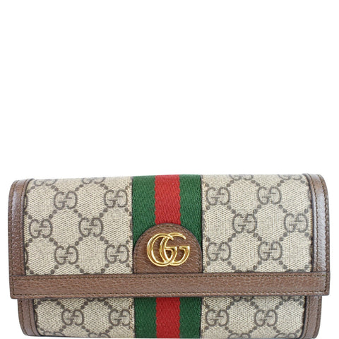 GUCCI Ophidia GG Continental Supreme Canvas Wallet Beige 523153