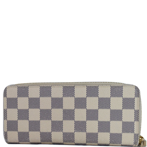 LOUIS VUITTON Damier Azur Clemence Wallet White