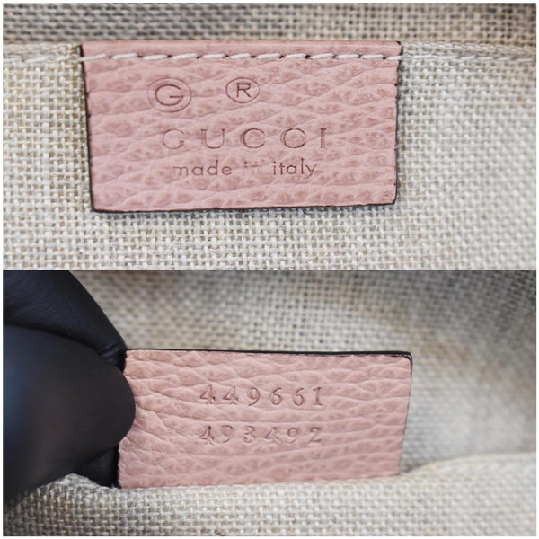 GUCCI Dome Small GG Charm Leather Crossbody Bag Pink 449661