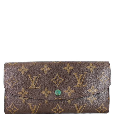 LOUIS VUITTON Emilie Monogram Canvas Wallet Brown