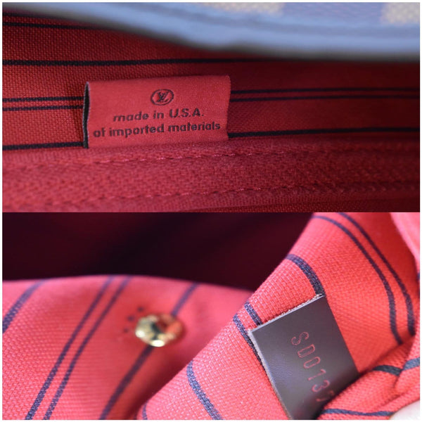 LOUIS VUITTON Neverfull GM Damier Ebene Tote Bag Brown