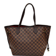 LOUIS VUITTON Neverfull MM Damier Ebene Tote Shoulder Bag Brown