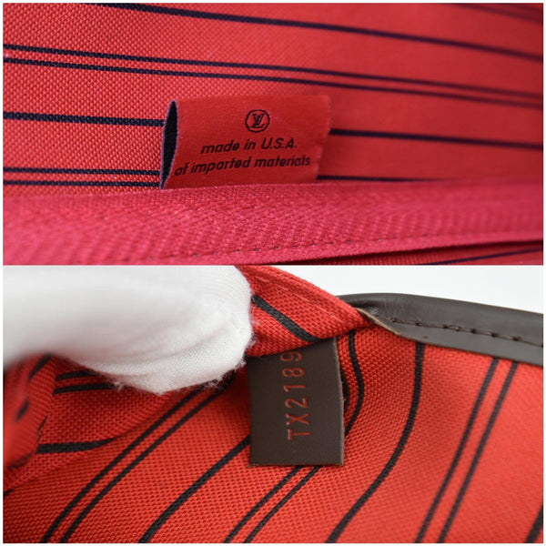 LOUIS VUITTON Neverfull MM Damier Ebene Tote Bag Brown