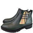 BURBERRY Vintage Check Detail Leather Chelsea Boots Black Size 12