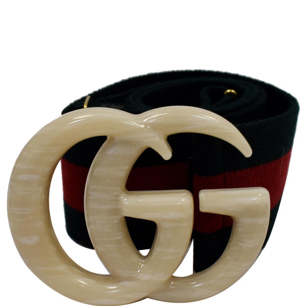 Gucci Web Double G Buckle Elastic Belt Size 95/38 - DDH
