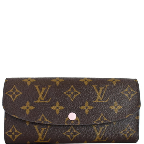 LOUIS VUITTON Emilie Monogram Canvas Wallet Brown