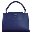 LOUIS VUITTON Capucines MM Taurillon Leather Satchel Bag Blue