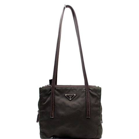 PRADA Nylon Tote Shoulder Bag Dark Green