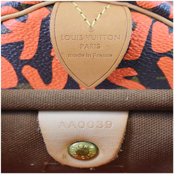 Louis Vuitton Speedy 30 Graffiti Monogram Satchel Bag - made in france