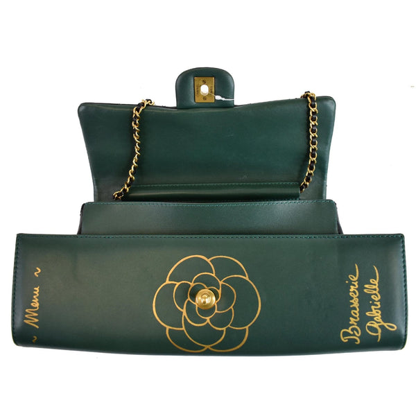 Chanel Gabrielle Brasserie Menu Flap bag green interior