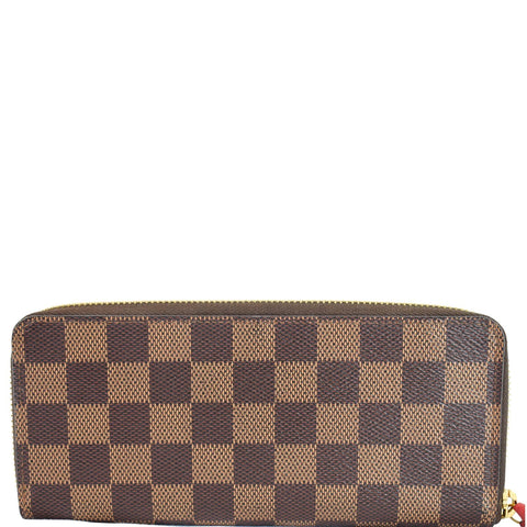 LOUIS VUITTON Clemence Damier Ebene  Wallet Brown