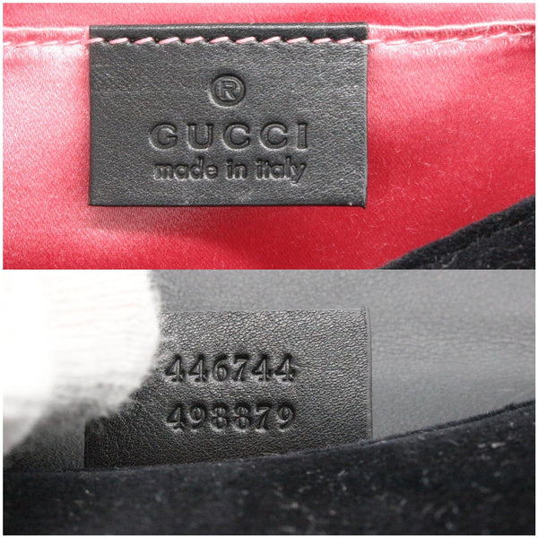 Gucci GG Marmont Floral Gems Mini Velvet Matelasse Embroidered Shoulder Bag Black