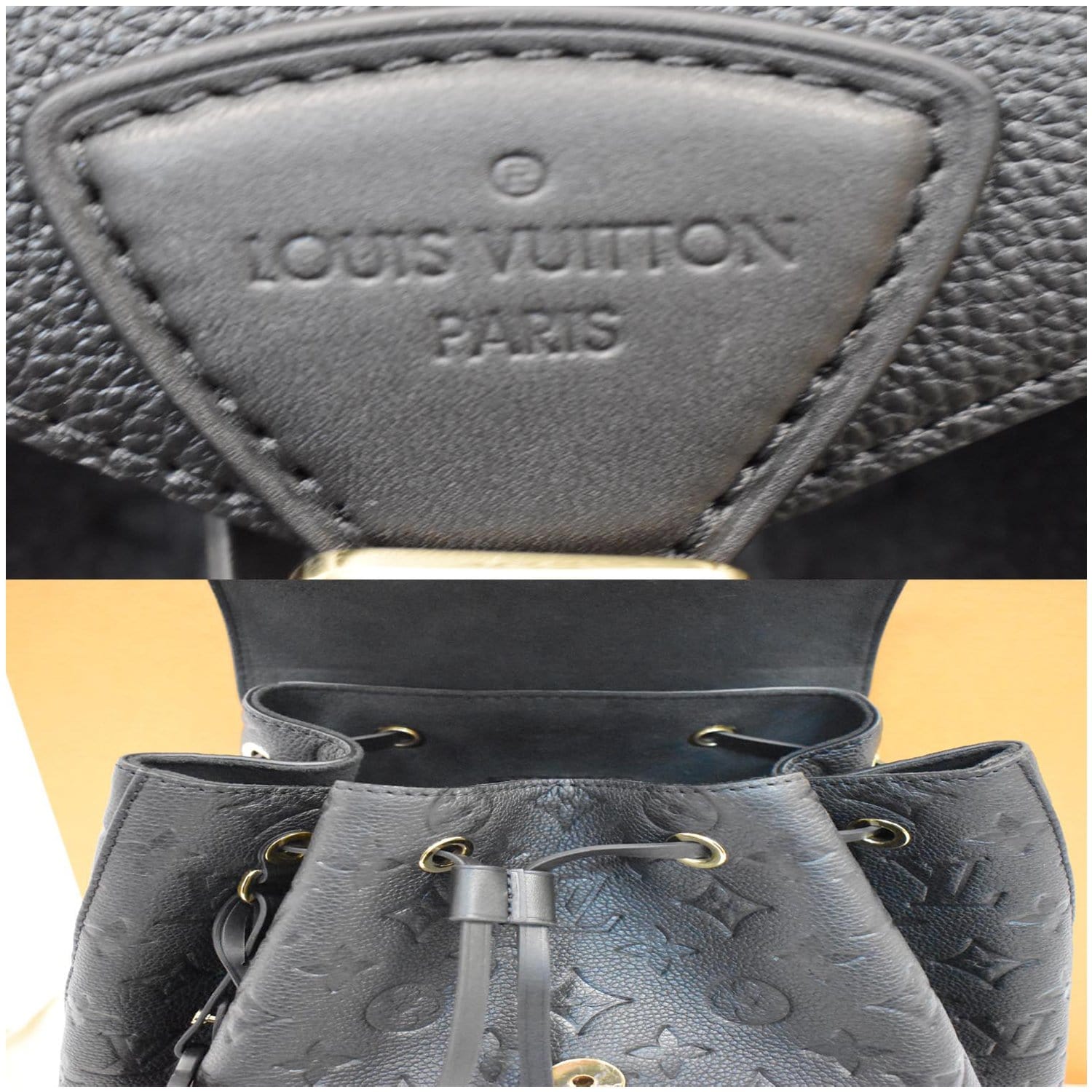 Louis Vuitton Montsouris Small Black on black Monogram Empreinte backpack