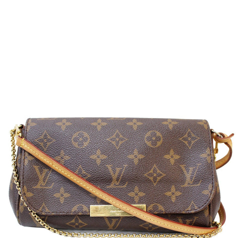 LOUIS VUITTON Favorite PM Monogram Canvas Crossbody Bag Brown