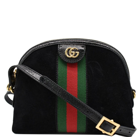 GUCCI Ophidia GG Small Suede Shoulder Bag Black 499621