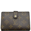 LOUIS VUITTON French Kisslock Monogram Canvas Wallet Brown