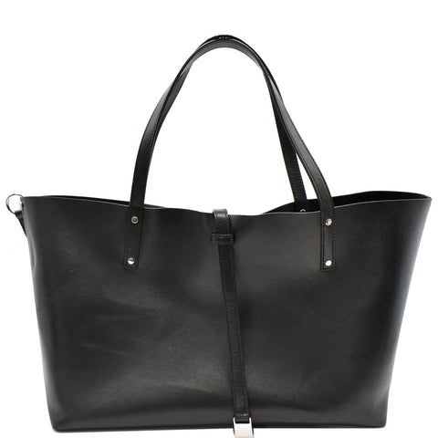 TIFFANY & CO Leather Tote Bag Black