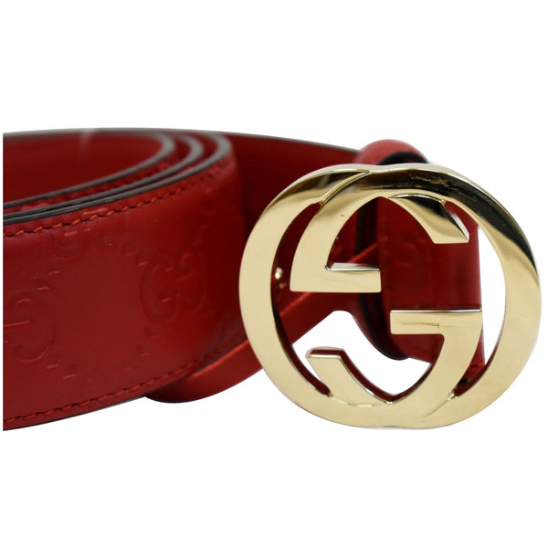 Gucci Signature Leather Belt Red 370543 for sale