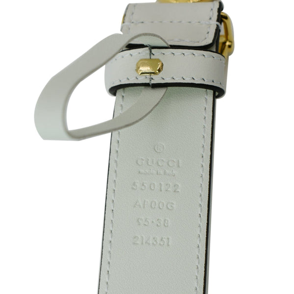 GUCCI  Horsebit Interlocking Leather Belt White 550122 Size 95/38
