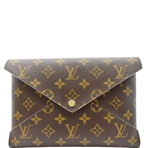 LOUIS VUITTON Kirigami Pochette Large Monogram Canvas Clutch Brown
