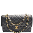 CHANEL Medium Double Flap CC Caviar Leather Shoulder Bag Black