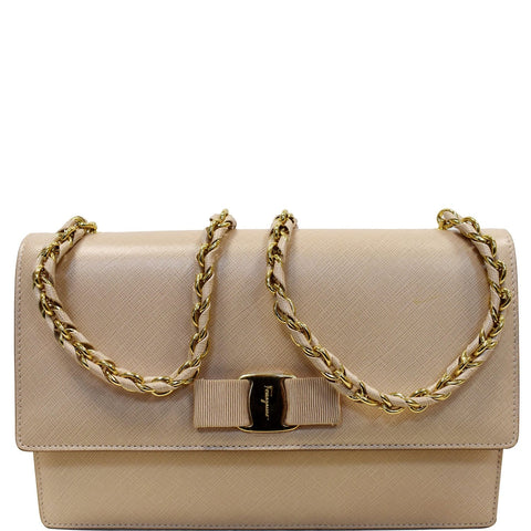 SALVATORE FERRAGAMO Large Vara Bow Leather Shoulder Bag