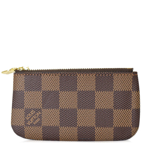 LOUIS VUITTON Pochette Key Cles Damier Ebene Coin Case Brown