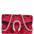 Gucci Dionysus Super Mini GG Velvet Shoulder Bag Red