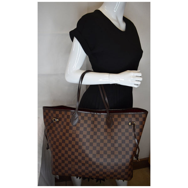LOUIS VUITTON Neverfull GM Damier Ebene Tote Shoulder Bag Brown