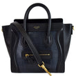 CELINE Micro Luggage Bi-Color Lizard Calfskin Tote Bag Black