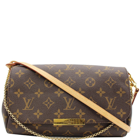 LOUIS VUITTON Favorite MM Monogram Canvas Crossbody Bag Brown