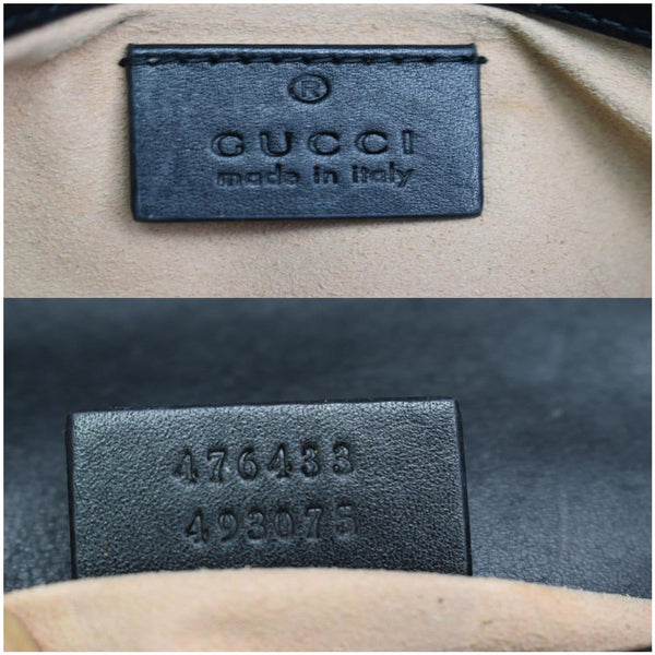 GUCCI GG Marmont Super Mini Leather Crossbody Bag Black 476433