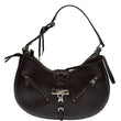 CHRISTIAN DIOR Lace Up Admit It Leather Hobo Bag Dark Brown
