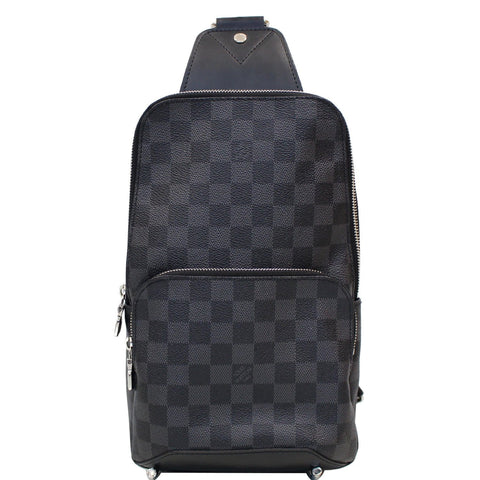 LOUIS VUITTON Avenue Sling Damier Graphite Crossbody Bag Black