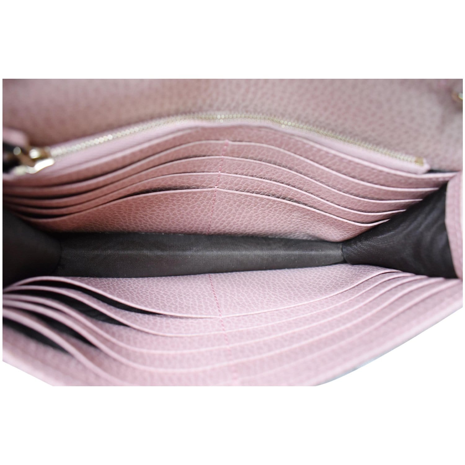 GUCCI Dollar Interlocking G Leather Chain Wallet Soft Pink 510314 - 25