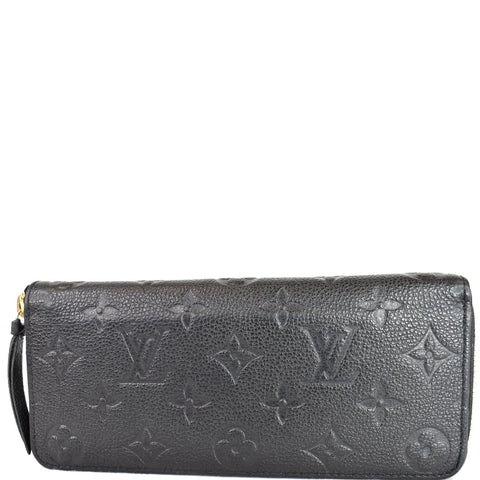 LOUIS VUITTON Clemence Empreinte Leather Wallet Black