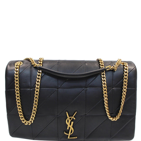 YVES SAINT LAURENT Jamie Giant Lambskin Leather Shoulder Bag Black