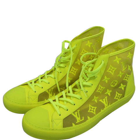 LOUIS VUITTON Tattoo Monogram High Top Sneaker Boot Yellow