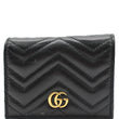 Gucci Marmont GG Matelasse Leather Card Case Wallet Black 466492