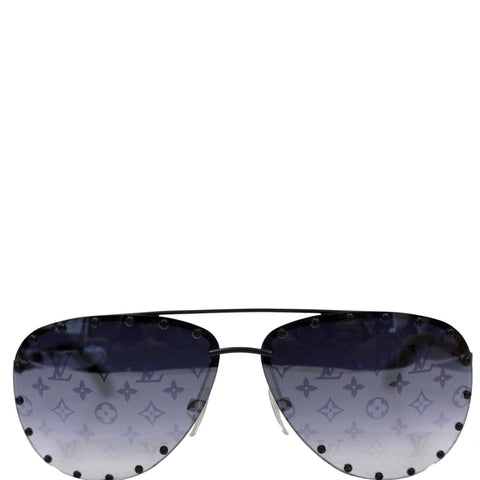 LOUIS VUITTON Monogram The Party Aviator Sunglasses Z0971U Black