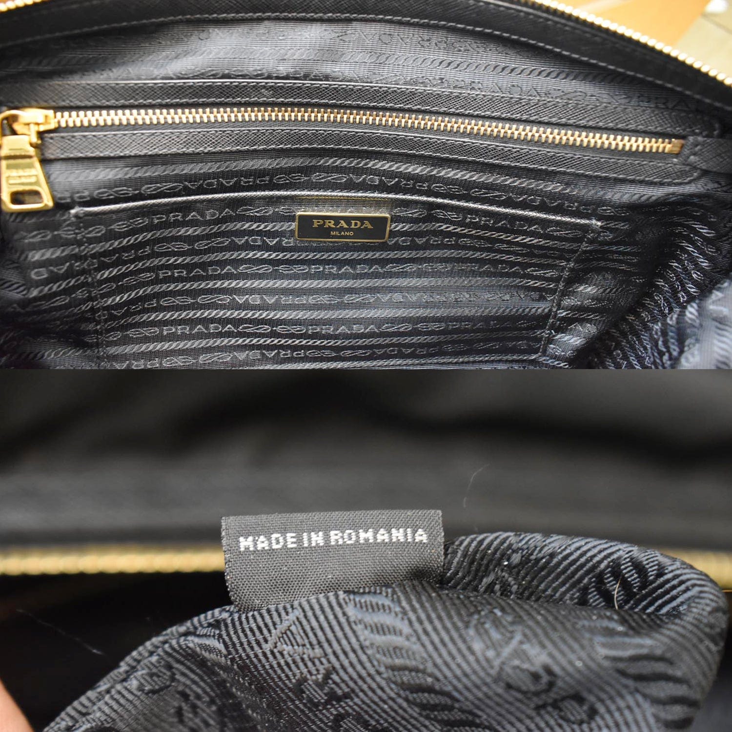 Prada Women's Black Tessuto Nylon/Saffiano Leather  