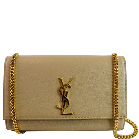 YVES SAINT LAURENT Kate Small Grain De Poudre Crossbody Bag Beige