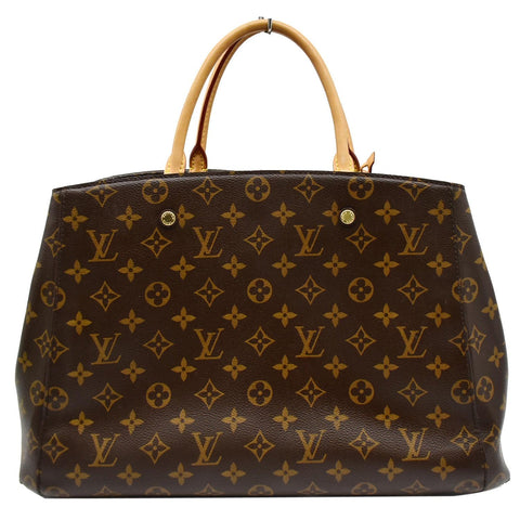 LOUIS VUITTON Montaigne GM Monogram Canvas Satchel Bag Brown